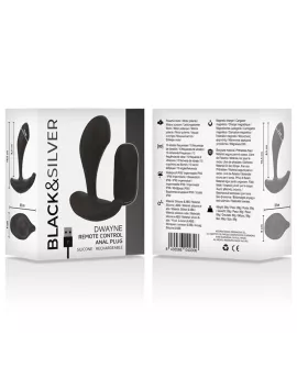 BLACK&SILVER - DWAYNE ANAL PLUG SILIKON FERNBEDIENUNG