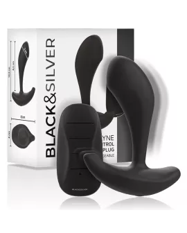 BLACK&SILVER - DWAYNE ANAL PLUG SILIKON FERNBEDIENUNG