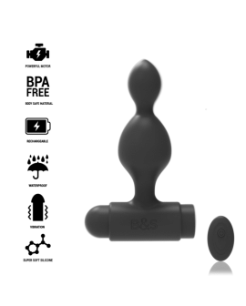 BLACK&SILVER - TUCKER KLEINE ANALSTECKER AUS SILIKON MIT FERNBEDIENUNG