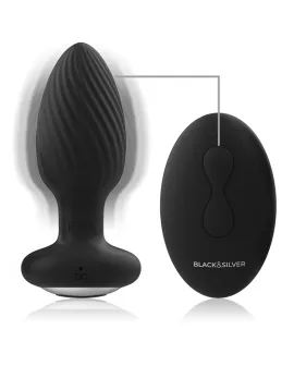 BLACK&SILVER - WELLS PLUG SILIKON ANAL ROTATOR FERNBEDIENUNG