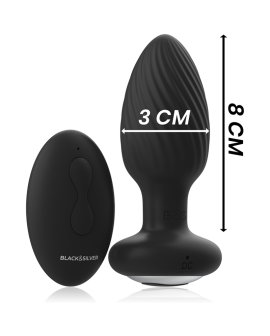 BLACK&SILVER - WELLS PLUG SILIKON ANAL ROTATOR FERNBEDIENUNG