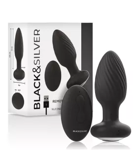 BLACK&SILVER - WELLS PLUG SILIKON ANAL ROTATOR FERNBEDIENUNG