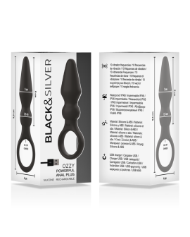 BLACK&SILVER - OZZY LEISTUNGSSTARKER SILIKON-ANALSPLUG