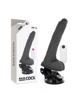 Basecock - Realistischer Vibrator Schwarz 19 cm mit Fernbedienung