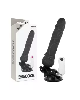 BASECOCK - Realistischer Vibrator mit Fernbedienung Schwarz 19,5 cm