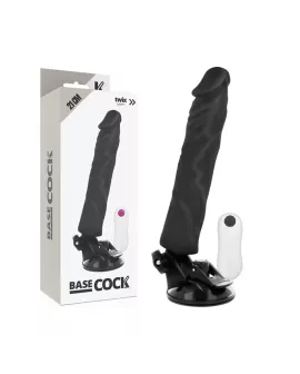 BASECOCK Realistischer Vibrator Fernbedienung Schwarz 21 cm - Ø 4 cm