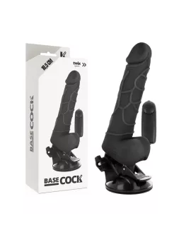 Basecock - Realistischer Vibrator mit Fernbedienung Schwarz 18,5 cm Ø 4 cm
