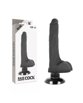 BASECOCK Realistischer Vibrator 2-1 Schwarz 18,5 cm - Ø 4 cm
