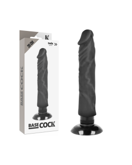 BASECOCK - REALISTISCHER VIBRATOR 2-1 SCHWARZ 20 CM -O- 4 CM