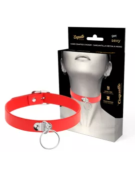 Coquette Chic Desire - Rote Vegane Leder-Halskette Fetisch