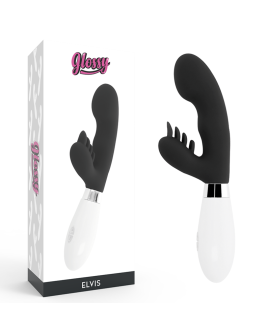 Glossy Elvis Kaninchen Vibrator - Schwarz