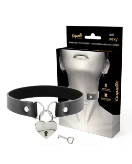 COQUETTE CHIC DESIRE - VEGANE LEDER-HALSKETTE MIT HERZ-ACCESSOIRE MIT SCHLÜSSEL