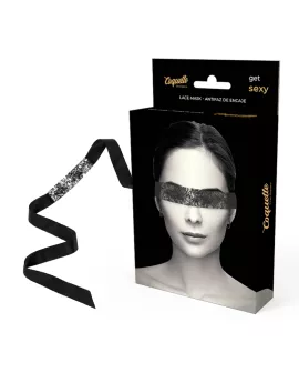 Coquette Chic Desire - Schwarze Spitzenmaske mit Band