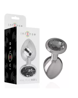Intense Analplug aus Aluminium mit schwarzem Glas - Größe L