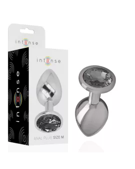 Intense Analplug aus Aluminium mit schwarzem Glas - Größe M