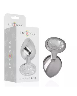 INTENSE - ANALPLUG AUS ALUMINIU MMETALL MIT SILBERNEM KRISTALL, GRÖSSE L