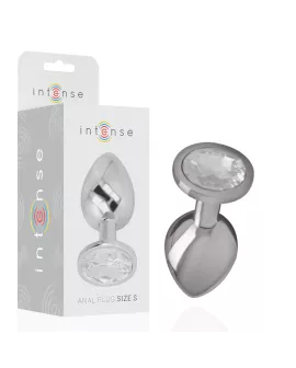 Intense - Aluminium-Analplug mit Silberkristall Größe S