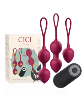 CICI Beauty - 3 Vibrierende Silikon Kegelperlen Fernbedienung