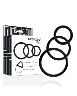 ADDICTED TOYS - RINGSET FÜR PENIS SCHWARZ