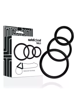 Addicted Toys - Ring-Set für Penis Schwarz