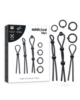 ADDICTED TOYS - FLEXIBLES SILIKON-COCKRING-SET 7-TEILIG