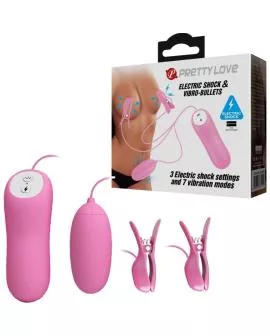 Pretty Love - Pinzette mit Vibration und Rosa Elektroschock