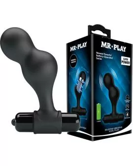 Mr Play - Schwarzer Silikon-Vibrator-Analstecker
