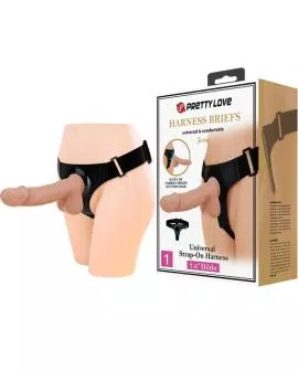 Pretty Love Universal-Harness mit Dildo Jerry 21.8 cm - Natur