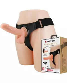 PRETTY LOVE - HARNESS-HOSE UNIVERSAL-HARNESS MIT DILDO TOM 20 CM NATUR
