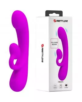 PRETTY LOVE - AUFRICHTIGER VIBRATOR UND KLITORIS-SAUGER AUS VIOLETTEM SILIKON