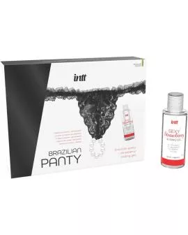 INTT Releases - Brasilianisches Schwarzes Perlen-Höschen - Gleitgel 50 ml
