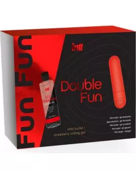 INTT RELEASES - DOPPELTER SPASS-KIT MIT VIBRIERENDER KUGEL UND ERDBEER-MASSAGEGEL