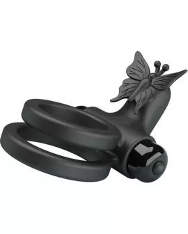 PRETTY LOVE - DOPPELVIBRIERRING MIT SCHWARZEM STIMULATOR