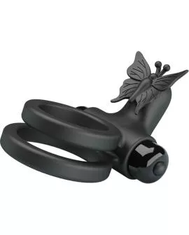 Pretty Love - Doppelvibrierring mit schwarzem Stimulator