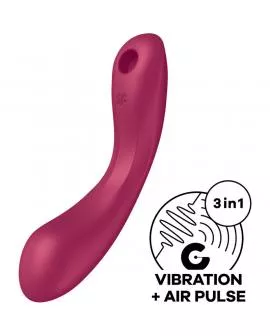 SATISFYER - CURVE TRINITY 1 AIR PULSE VIBRATION RED
