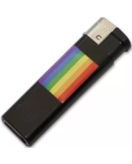 PRIDE - Feuerzeug Schwarz mit LGBT-Flagge