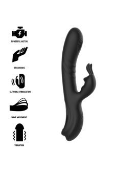 BLACK&SILVER - JAMIE WIEDERAUFLADBARER SILIKON-KANINCHENSTIMULATOR SCHWARZ