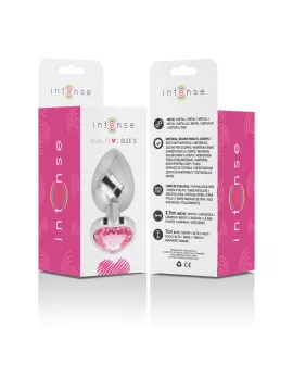 INTENSE - ALUMINIUM-METALL-ANAL-STECKER ROSA HERZ GRÖSSE S