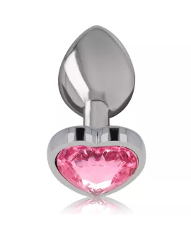 INTENSE - ALUMINIUM-METALL-ANAL-STECKER ROSA HERZ GRÖSSE S