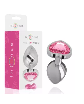 INTENSE - ALUMINIUM-METALL-ANAL-STECKER ROSA HERZ GRÖSSE S