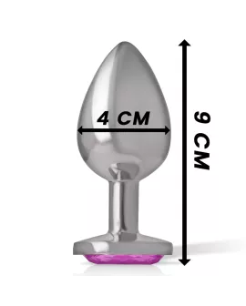 Intense Aluminium-Metall-Anal-Stecker Rosa Herz Größe L