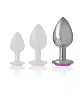 Intense Aluminium-Metall-Anal-Stecker Rosa Herz Größe L