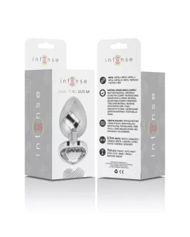 Intense Aluminium Anal-Stecker - Weißes Herz Größe M