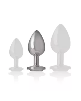 Intense Aluminium Anal-Stecker - Weißes Herz Größe M