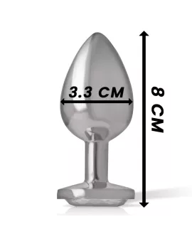 Intense Aluminium Anal-Stecker - Weißes Herz Größe M