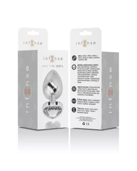 INTENSE - ANALPLUG METALL ALUMINIUM WEISS HERZ GRÖSSE L