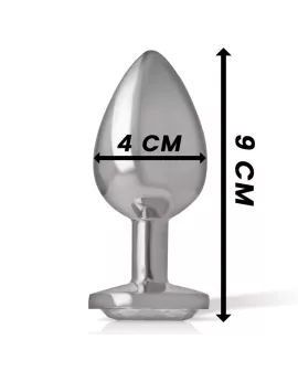 INTENSE - ANALPLUG METALL ALUMINIUM WEISS HERZ GRÖSSE L