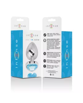 INTENSE - ALUMINIUM-METALL-ANAL-STECKER, BLAUES HERZ, GRÖSSE M