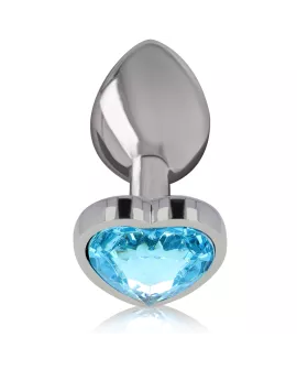 INTENSE - ALUMINIUM-METALL-ANAL-STECKER, BLAUES HERZ, GRÖSSE M