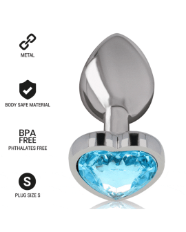 INTENSE Aluminium Anal-Stecker - Blaues Herz, Größe S